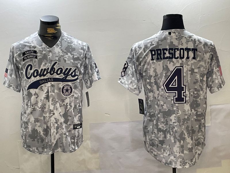 Men Dallas Cowboys #4 Prescott Nike Arctic Camo 2024 Salute to Service Limited NFL Jersey style 3->dallas cowboys->NFL Jersey